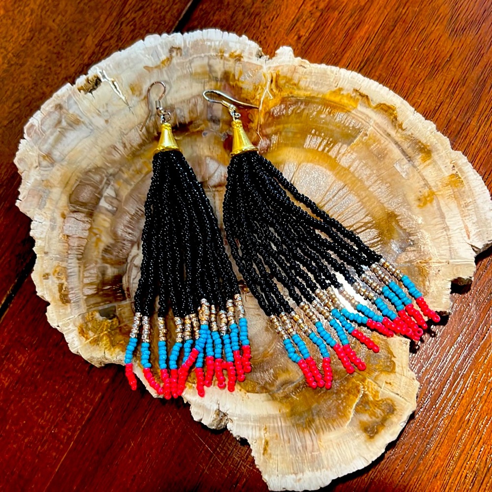 Tassel earrings.